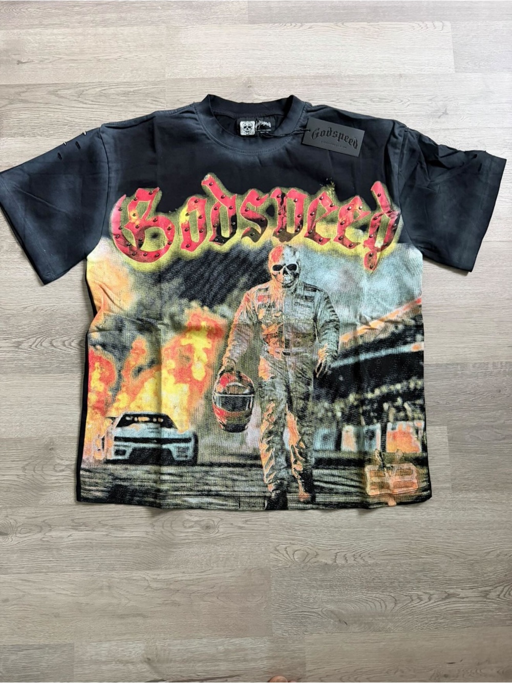Godspeed Black Graphic Racing Print Tee